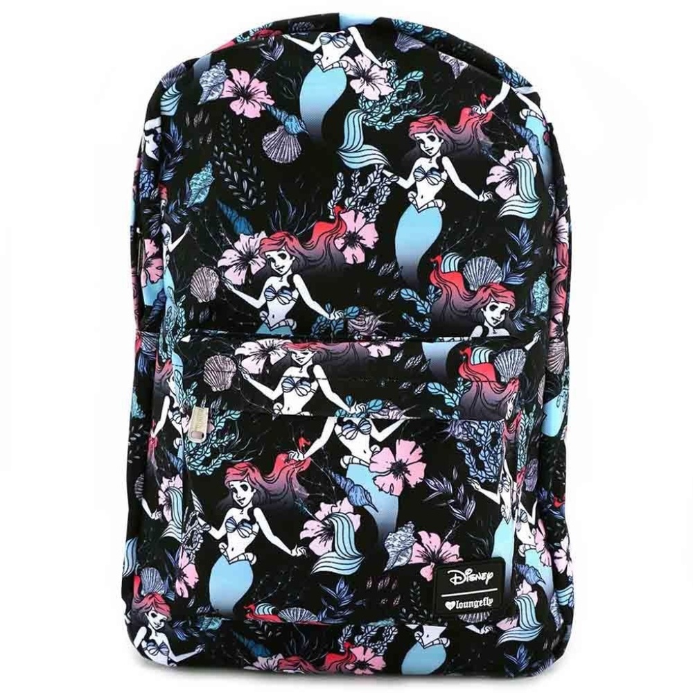 The Little Mermaid Ariel Floral Print Nylon Backpa
